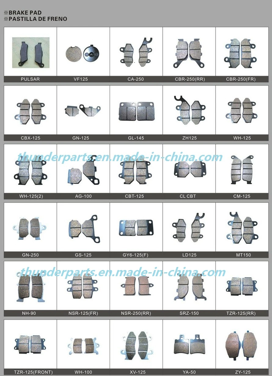 Partes de la Motocicleta Zapata/Pad Piezas de Repuesto para Motorrycles Yumbo y scooters