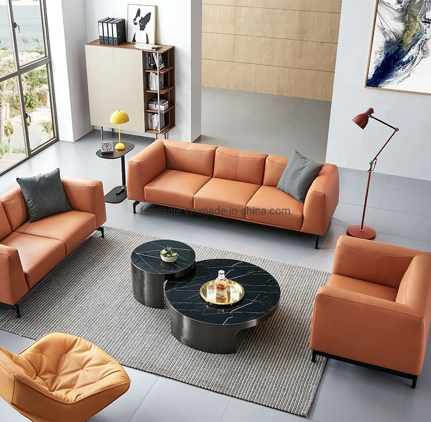 Individuelle Möbel Leder Sofa Couch auf Metall Rahmen Wohnzimmer Möbel