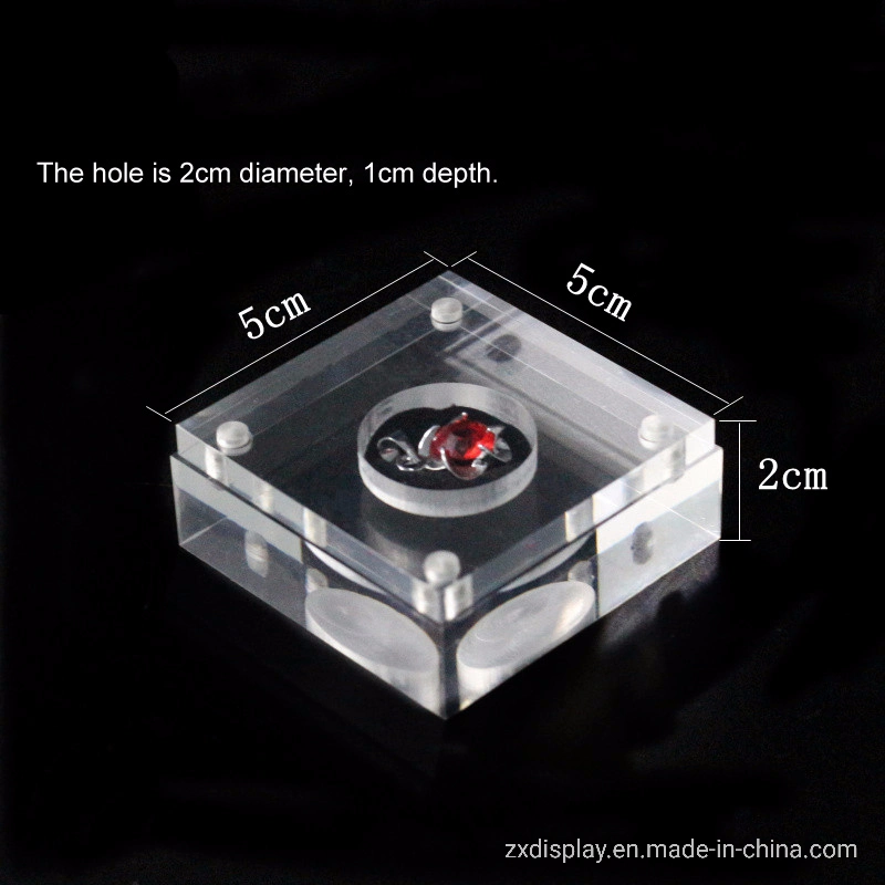 Upscale Clear Acrylic Loose Diamonds Gem Packaging Display Box with Foam Inside