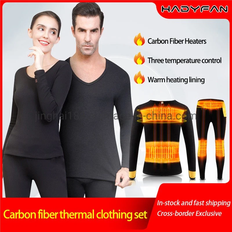 7.4V Intelligent Electric Heating Suit Warm Tights Striped Warm Clothing Suit 3350mAh Battery