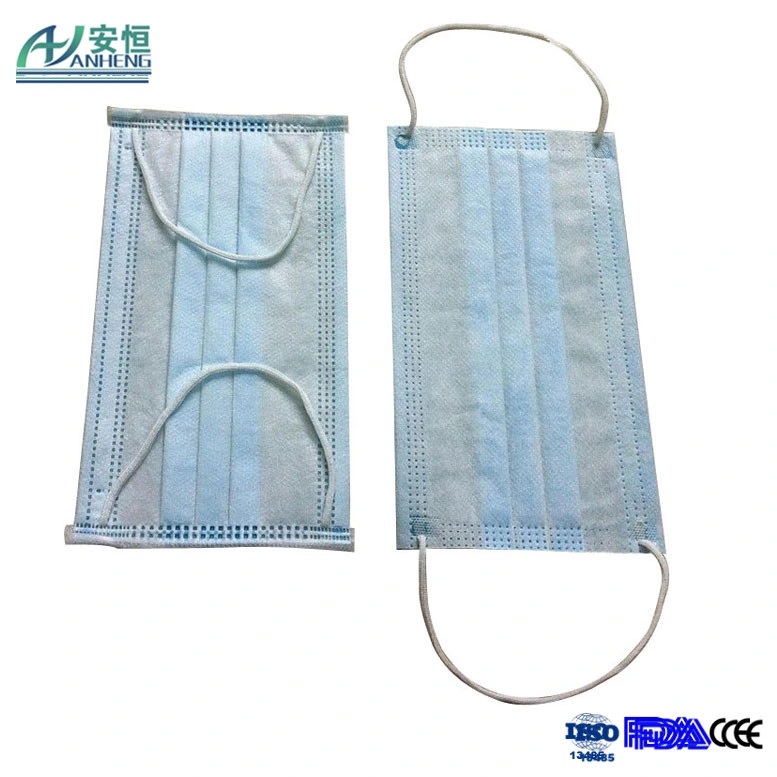 3 Ply Disposable Blue Earloop Non Woven Face Mask Filters Bacteria