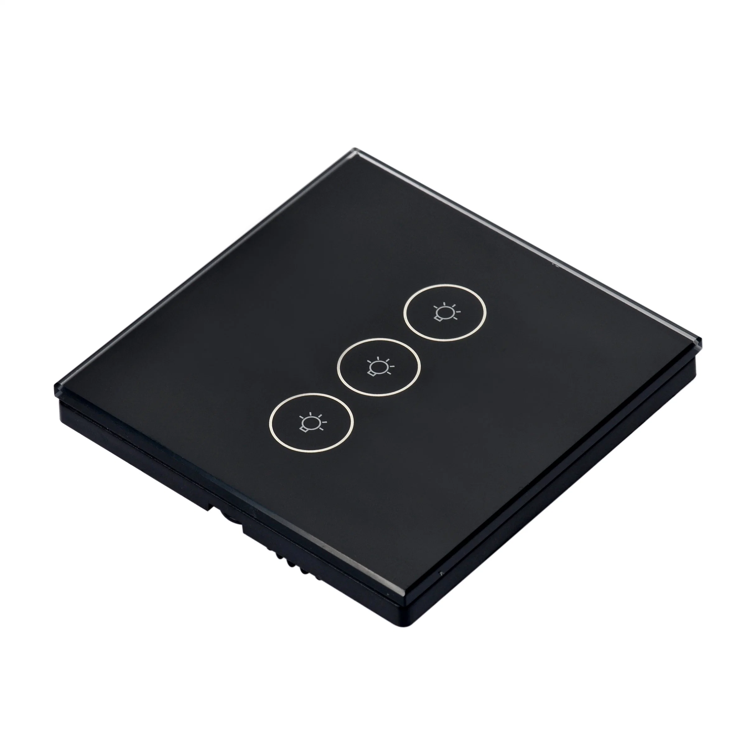 Настенный сенсорный переключатель 3 Gang Black для EU Tuya Smart WiFi Интеллектуальный дистанционный сенсорный переключатель для Alexa Google Home