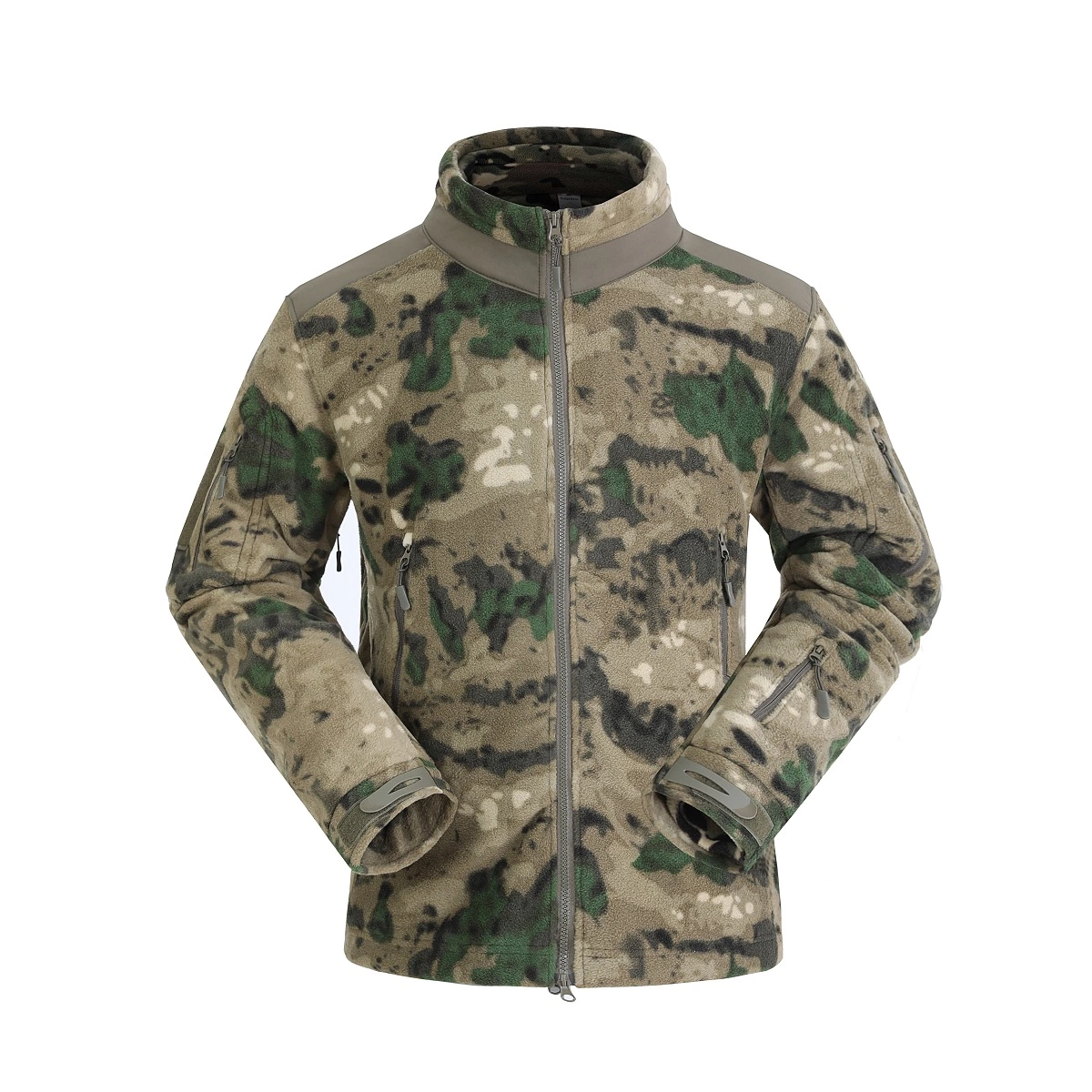 Men's Stand-up Collar Fleece Jacket Inner Outdoor Sports Camouflage Tactical Fleece Jacket