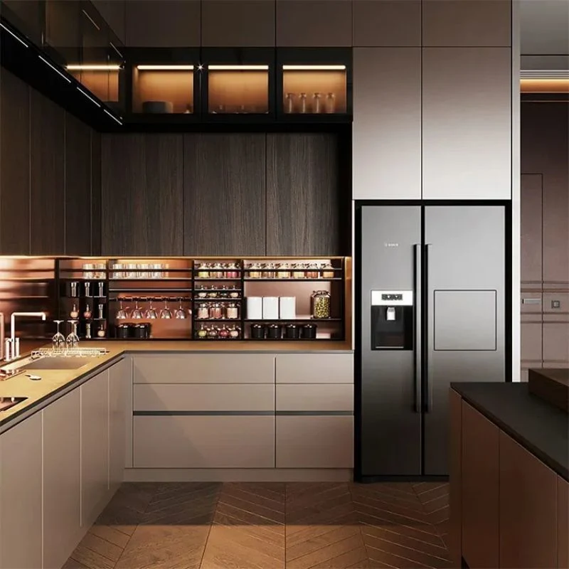 Chinese Factory Direct Sales Stock Kitchen Cabinets Bamboo Customised Residential Kitchen Cabinets