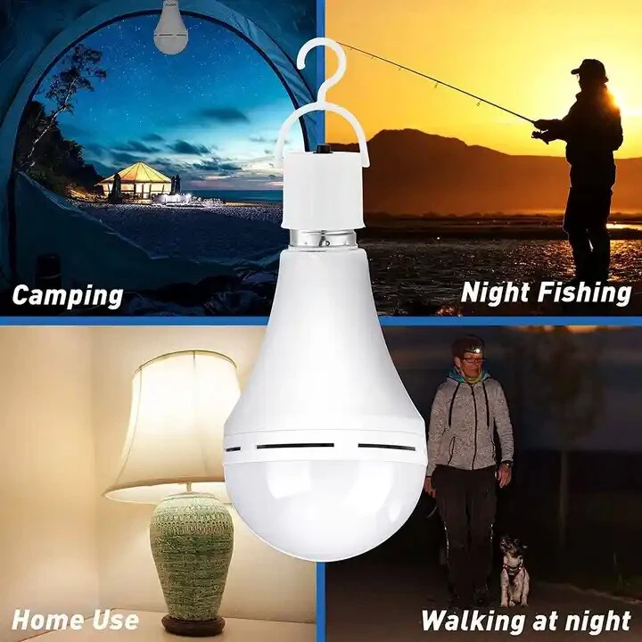 Lampe de charge d'urgence ampoule pêche de nuit éclairage de jardin pratique, lampe à LED à économie d'énergie