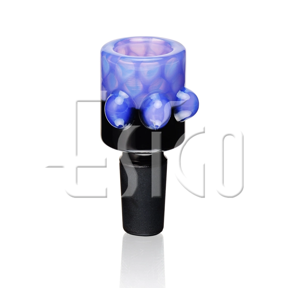 Esigo Glass Heady Design Solid Purple Honeycomb Black Joint Glass Bowl Glass Smoking Accessories Dry Herb Glass Smoking Pipe Accessories
