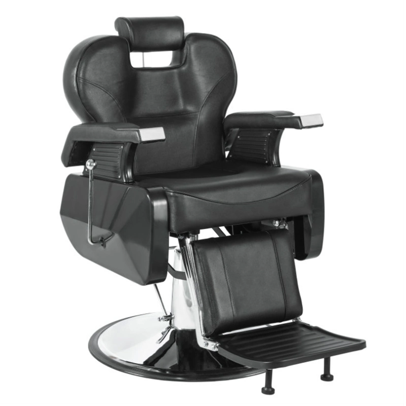 High Quality Hair Salon Vintage Black PU Leather Relining Barber Chair