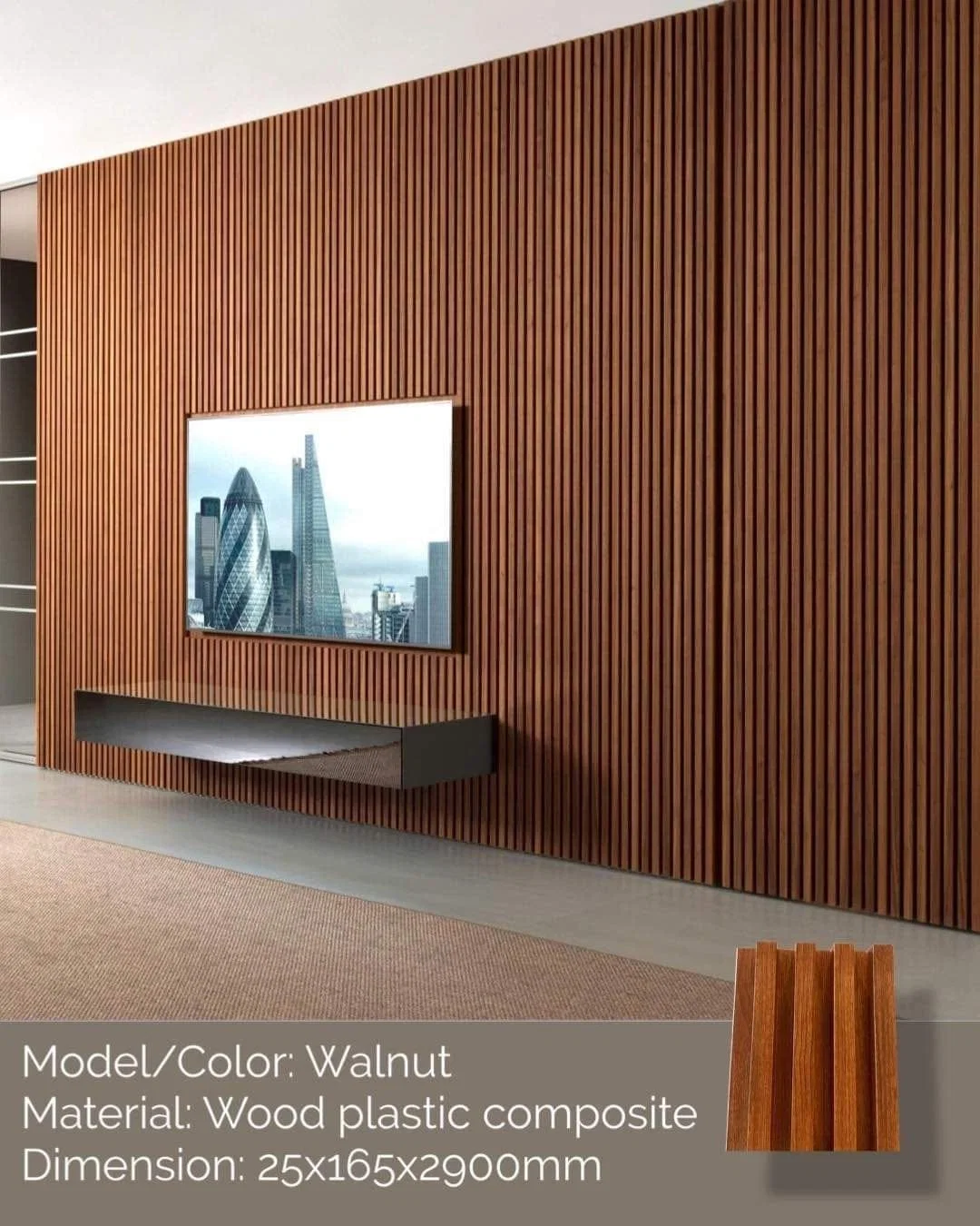 Skin Feel Wooden Grain PVC Film Wall Decorating WPC Wall Panel