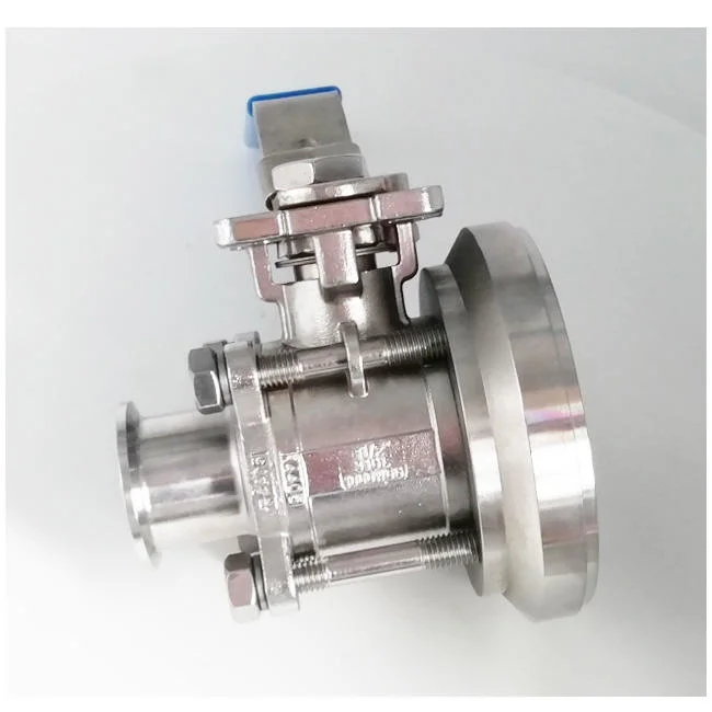 Sanitary Stainless Steel Pneumatic 3PCS Full Package Tank Bottom Ball Valve