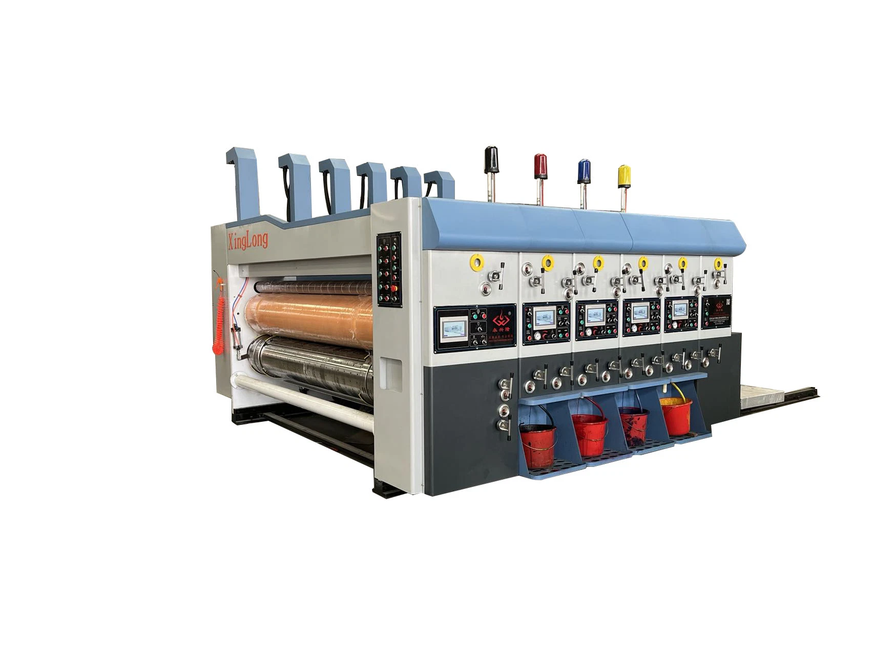 Multi Color Printing Roller Die Cutter Slotting Machine Corrugated Cardboard Slitter Machine