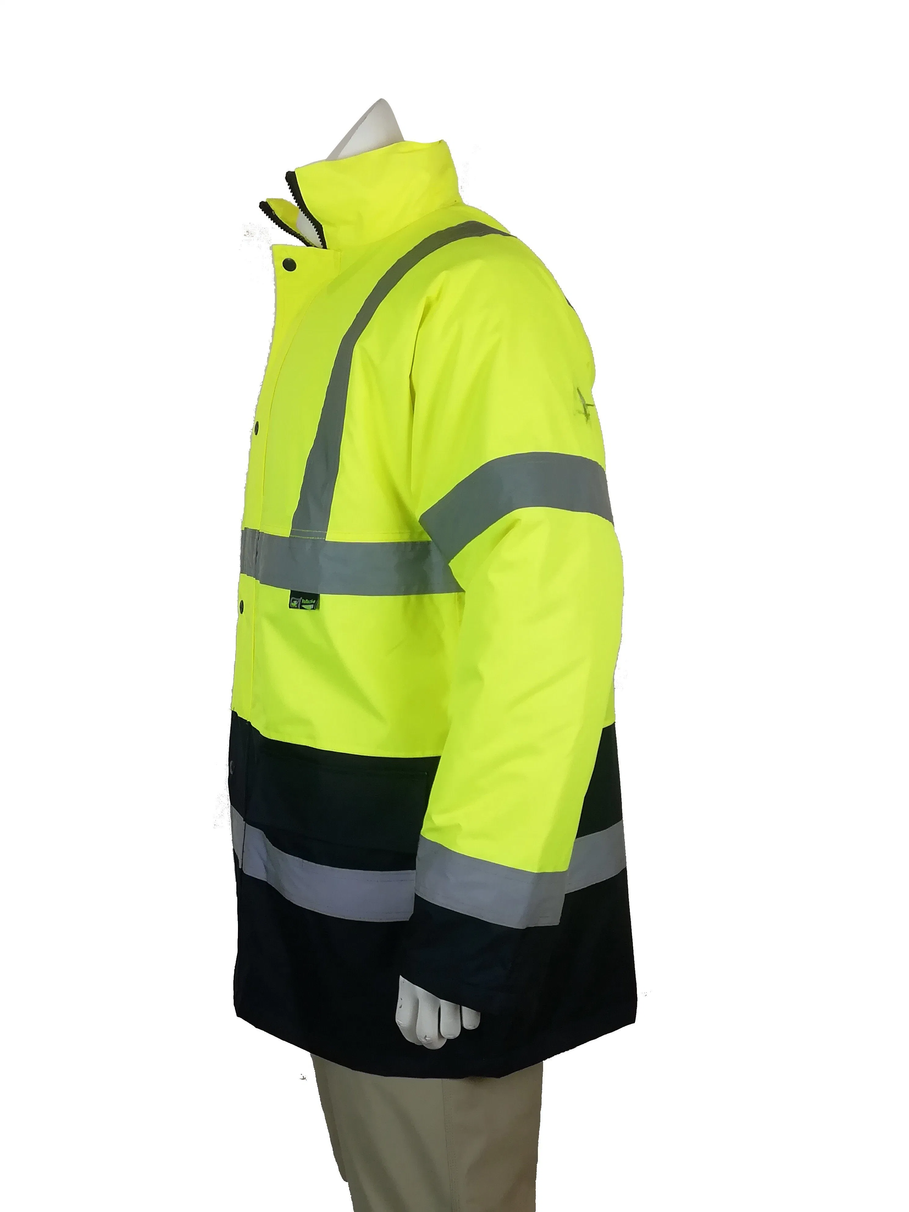Fluorescent Yellow Winter Outwear Reflective Padding Keep Warm Safety Workwear