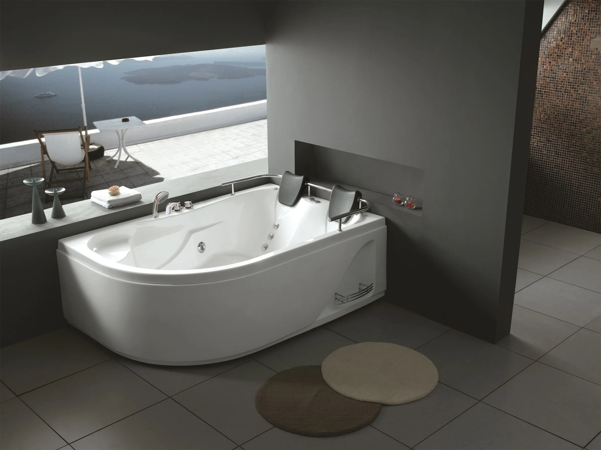 Double Use Embedded Style Acrylic Whirlpool Massage Bathtub (M-2035)