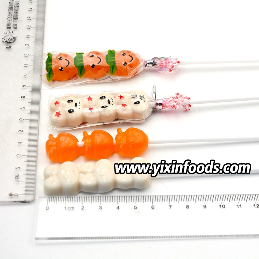 Factory Wholesale/Supplier Cartoon Rabbit Carrot Kids Milk and Fruit Flavor Hard Colorful Lollipop Candy