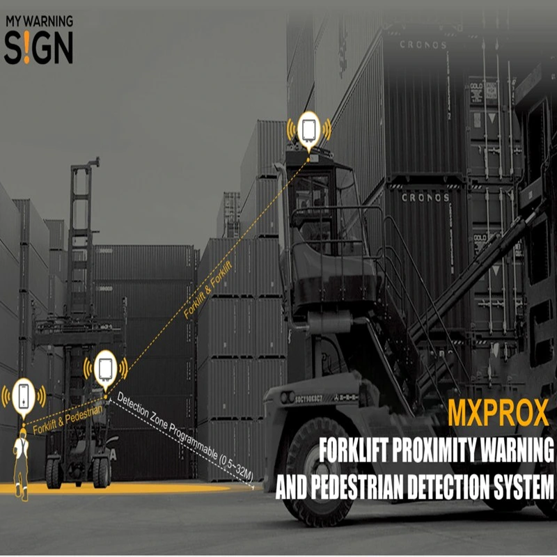 Система предупреждения о столкновении вилочного погрузчика в уголке склада