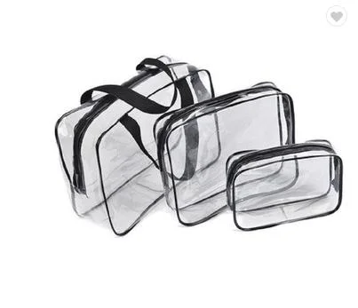 Clear PVC Compliant Luggage Handle Straps Carry Cosmetic Bag on Airport Airline