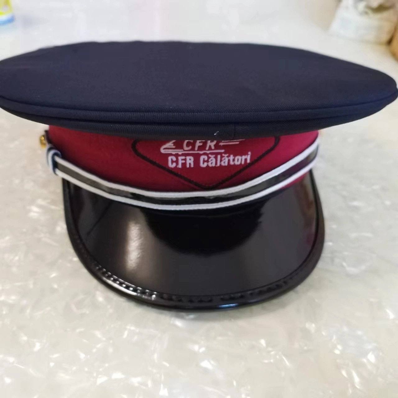 Boné personalizado com venda a quente lã e polícia de poliéster Cap. Oficial