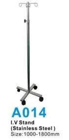 Medical Stainless Steel Dripping I. V. Stand, Adjustable Transfusion I. V. Pole for Hospital Use