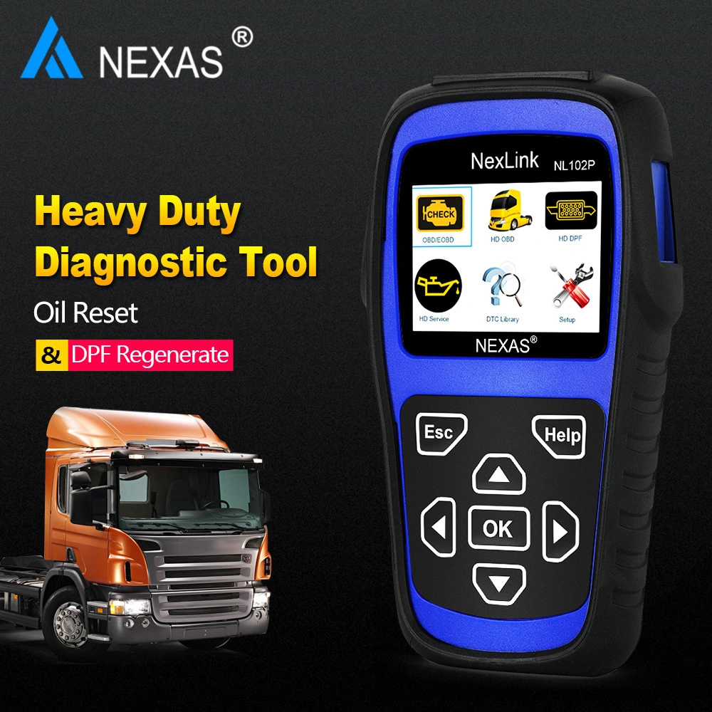 Nexas Nl102p DPF Regenerate Oil Light Reset for Diesel Heavy Duty Trucks OBD2 Diagnostic Scanner OBD Scan Tool Car Diagnosis