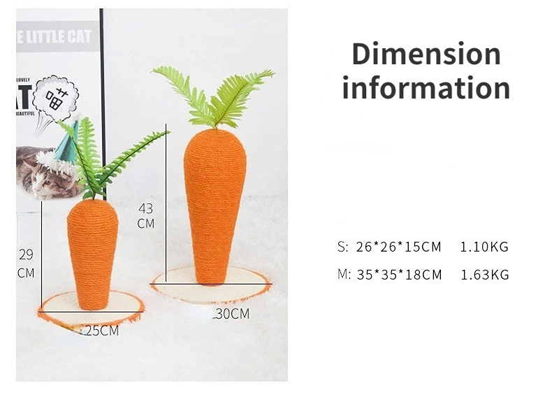 Nova estrutura de escalada de gato de sisal segurando a coluna garra de moagem de brinquedo Riscar Cenoura Cat segurando Board Produtos Pet