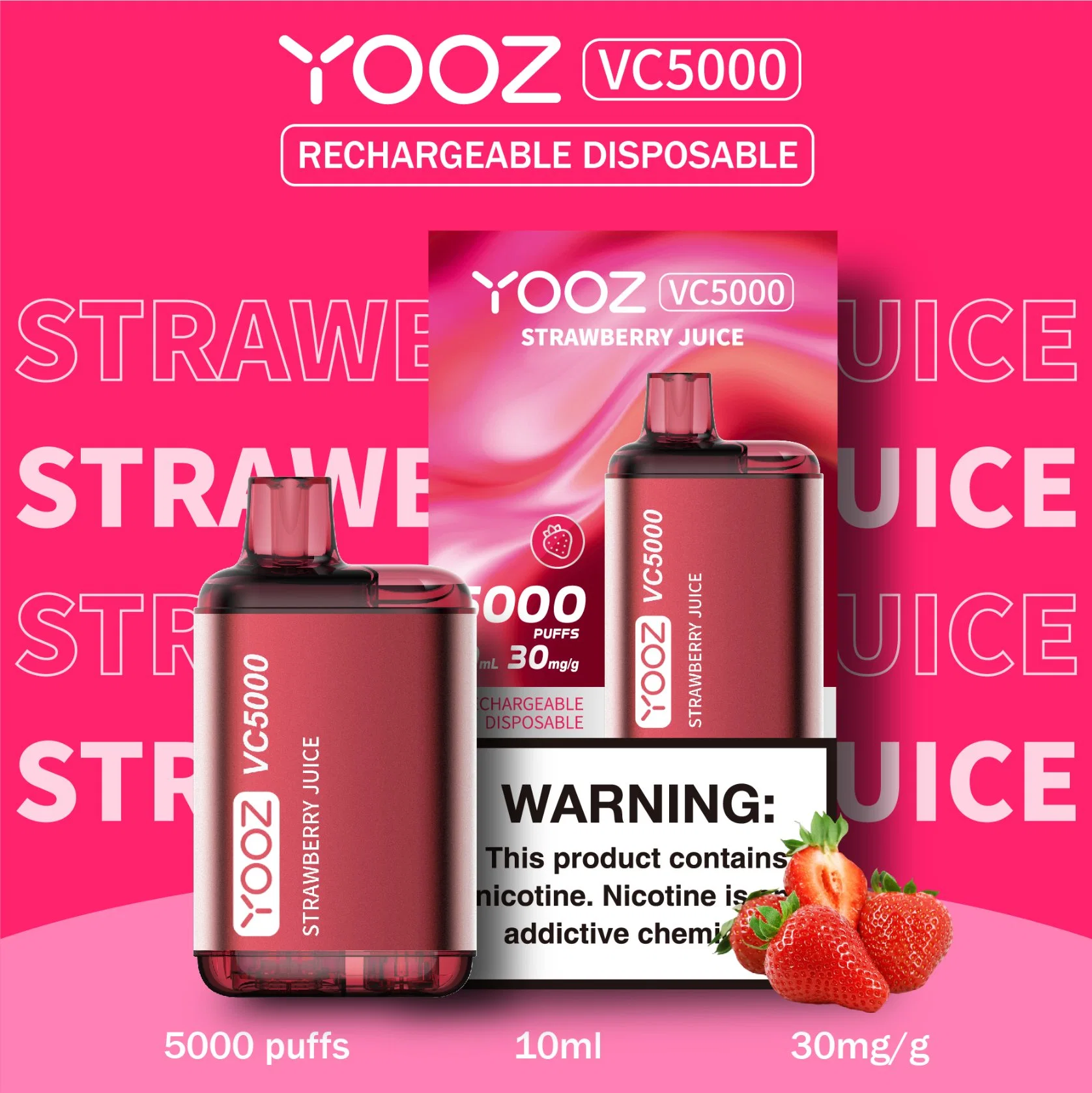 2023yooz нового продукта, одноразовые Vape Yooz VC5000, фруктовый вкус, аккумуляторы, Шэньчжэне оптовые Электронные сигареты