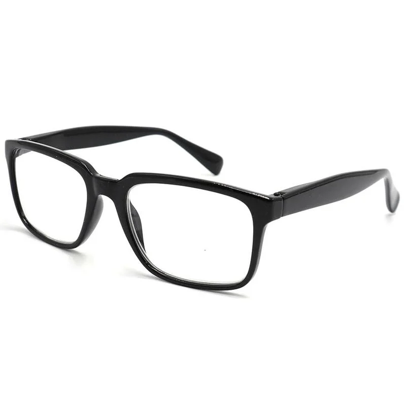 Schwarze Mode Luxus Customized Black Square Spring Hinge Kunststoff CE Lesebrille für Männer