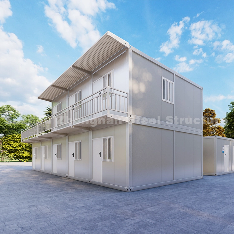 Custom Metal Flat Pack Mudular Two Story Container Hotel Factory