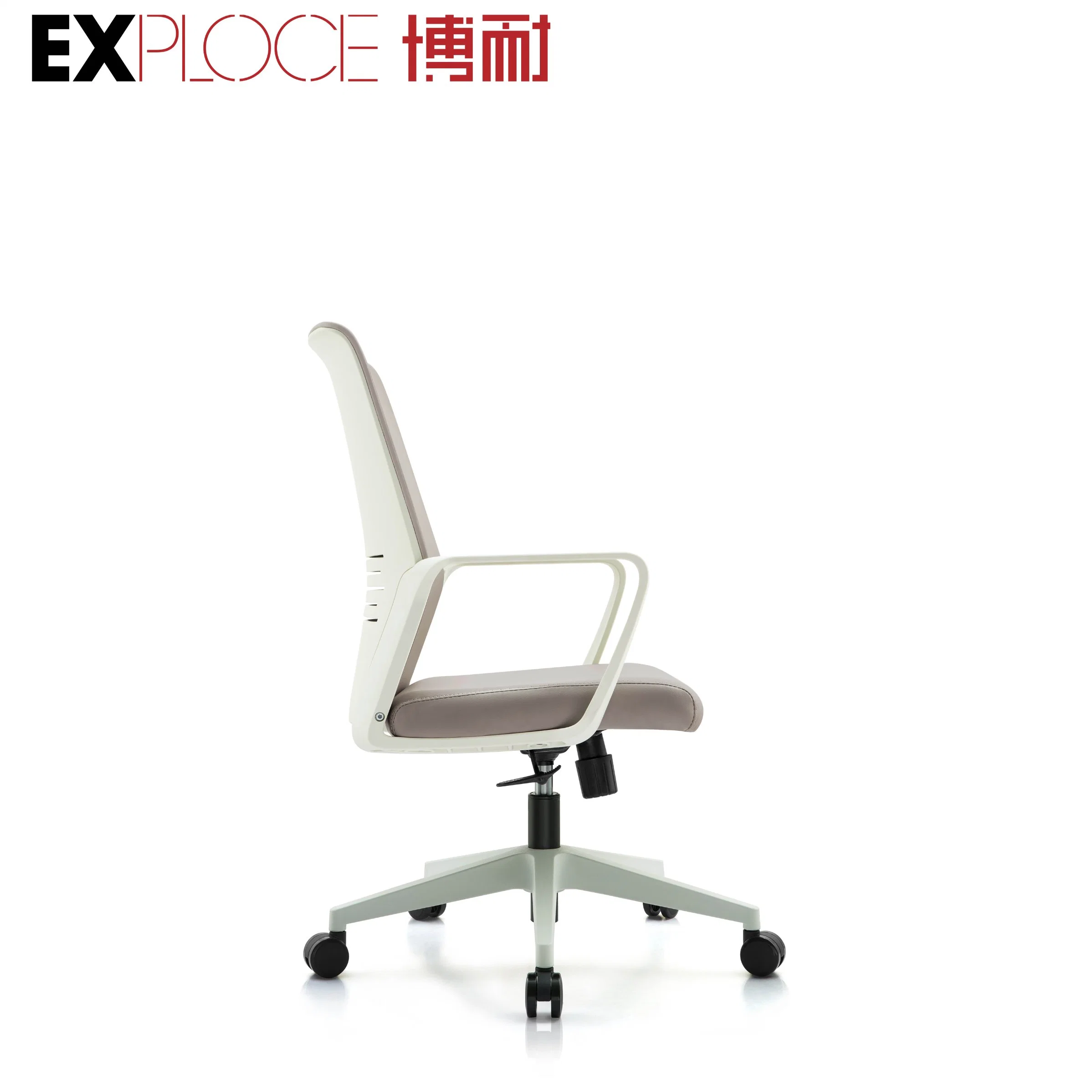 MID Back Hot Sale Armrest Chair Visitor Swivel PU Leather Office Furniture