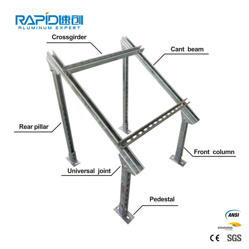 Aluminum Metal Solar Roof Panel Side Support Ground Mount Mounting Bracket