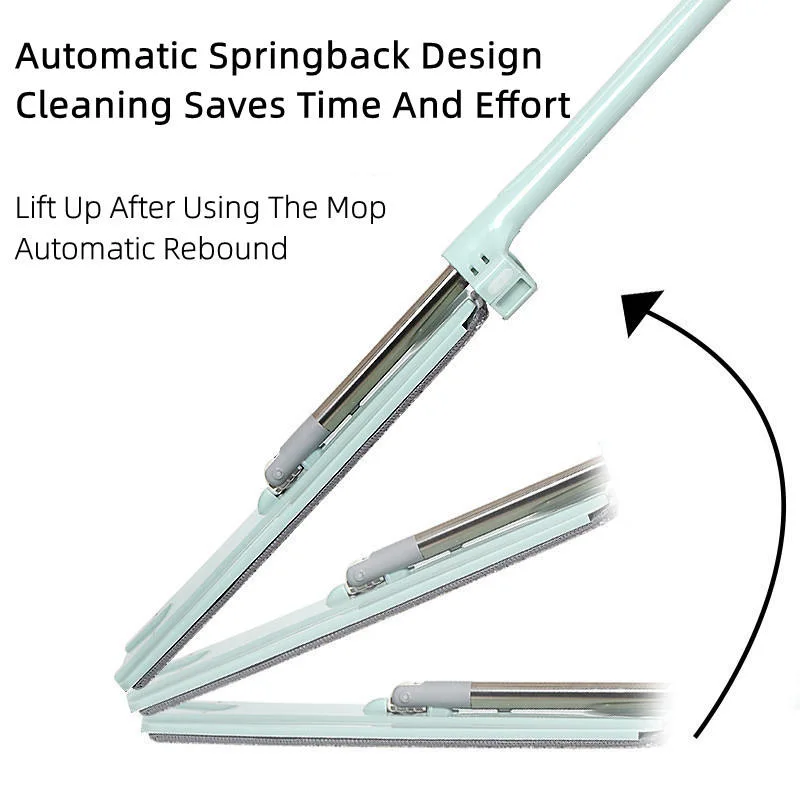 Innovative Mikrofaser-Flachmopp 360 Rotation Spinning Bodenmopp mit Austauschbarer Griff Aus Edelstahl