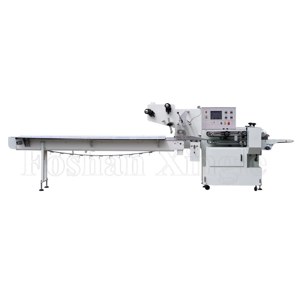 Automatic Bicsuit Cookie Crackers Dry Cake Chocolate Bar Bag Packaging Warping Horizontal Pillow Packing Machine