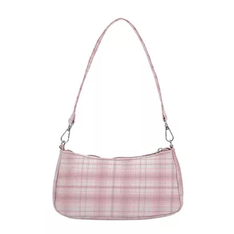 Plaid Print Underarm Bags Fashion Cloth Ladies Handbag Pop Design Sense Fashion Rainbow Plaid Striped Print Shoulder Bag