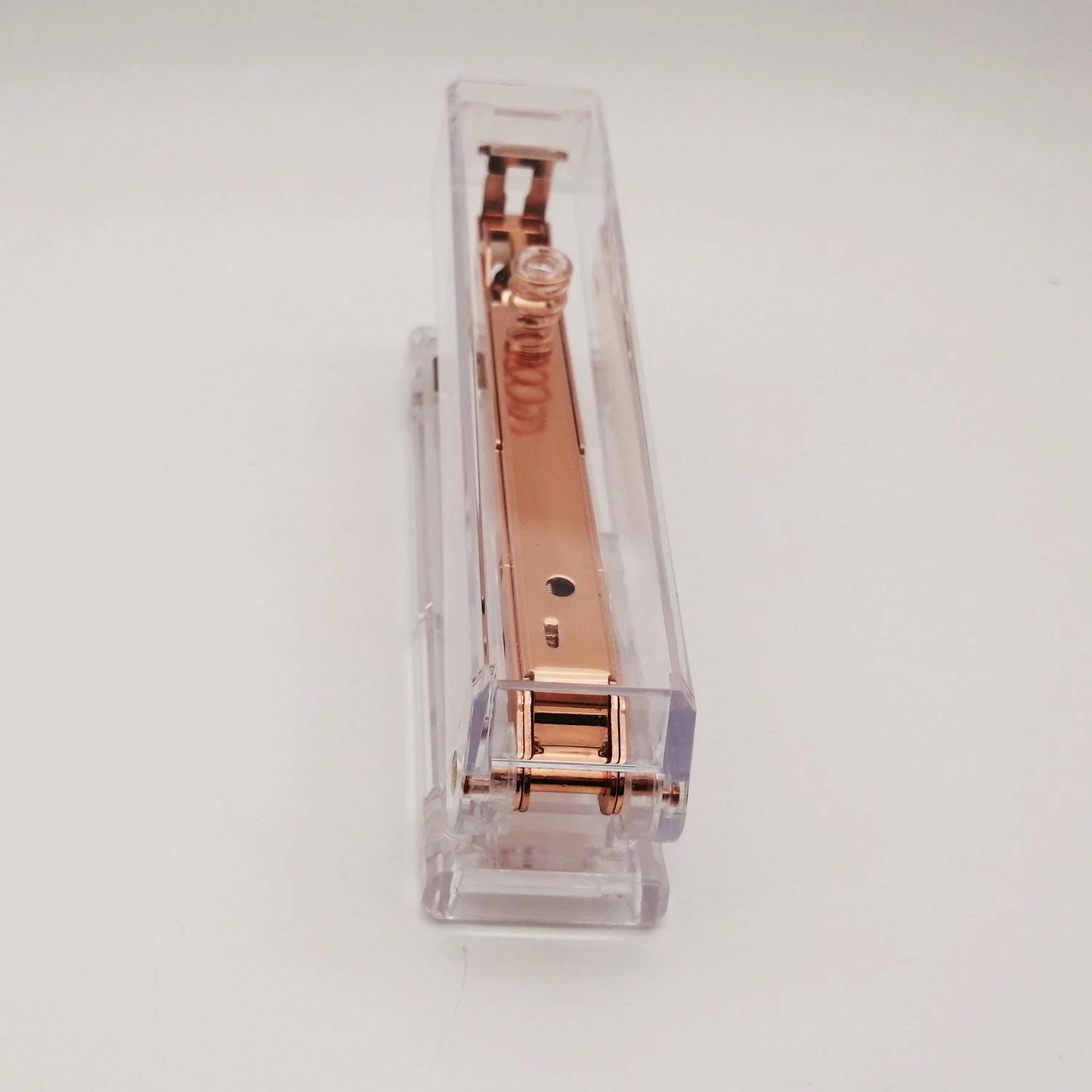 Hotsale Full Strip Decorative Transparent Luxury Clear Rose Gold Stapler