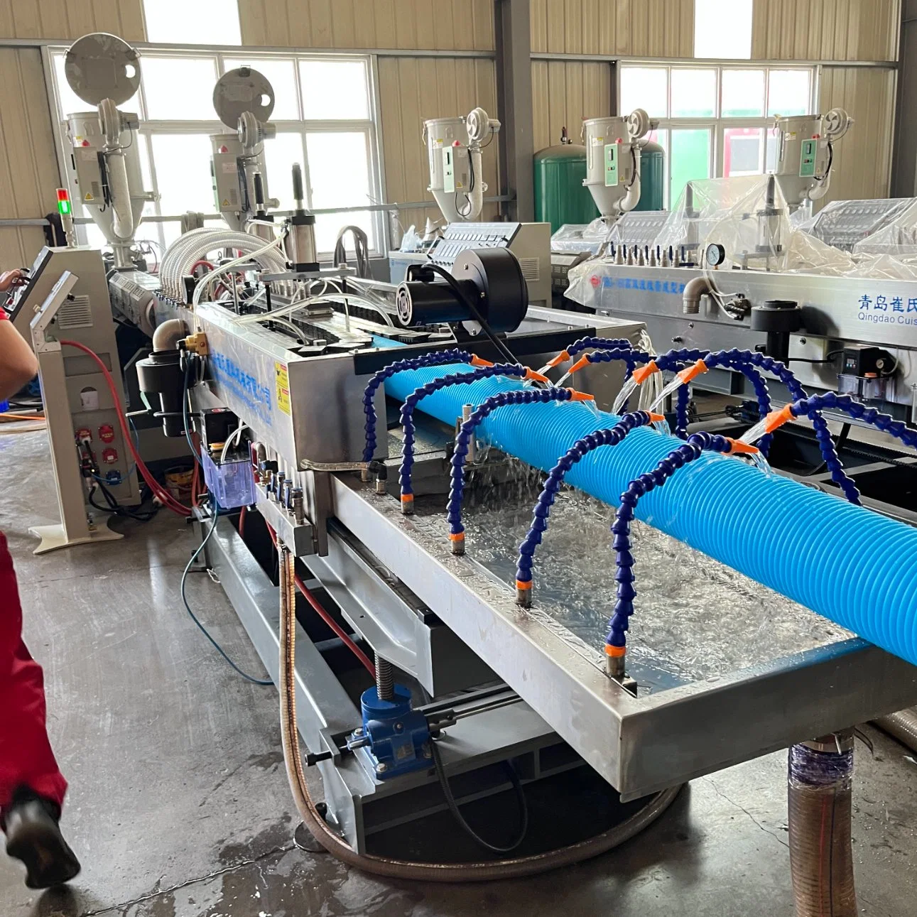 HDPE Double Wall Corrugated Drainage Tube Extruder Making Machine Plastic Corrugated Pipe Extruding Production Line