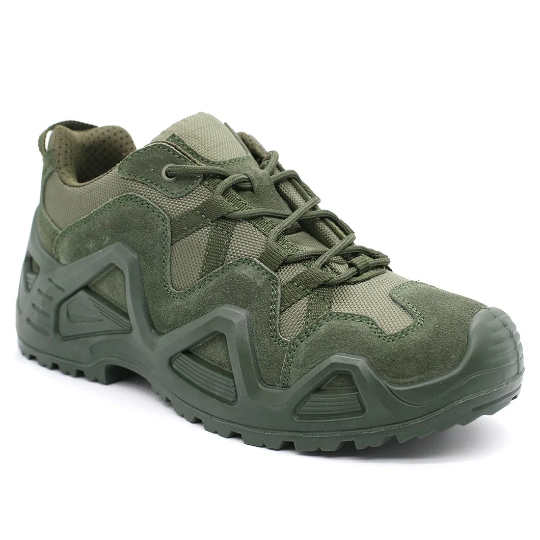Navy Green Leather Light Outdoor Non Safety Shoes