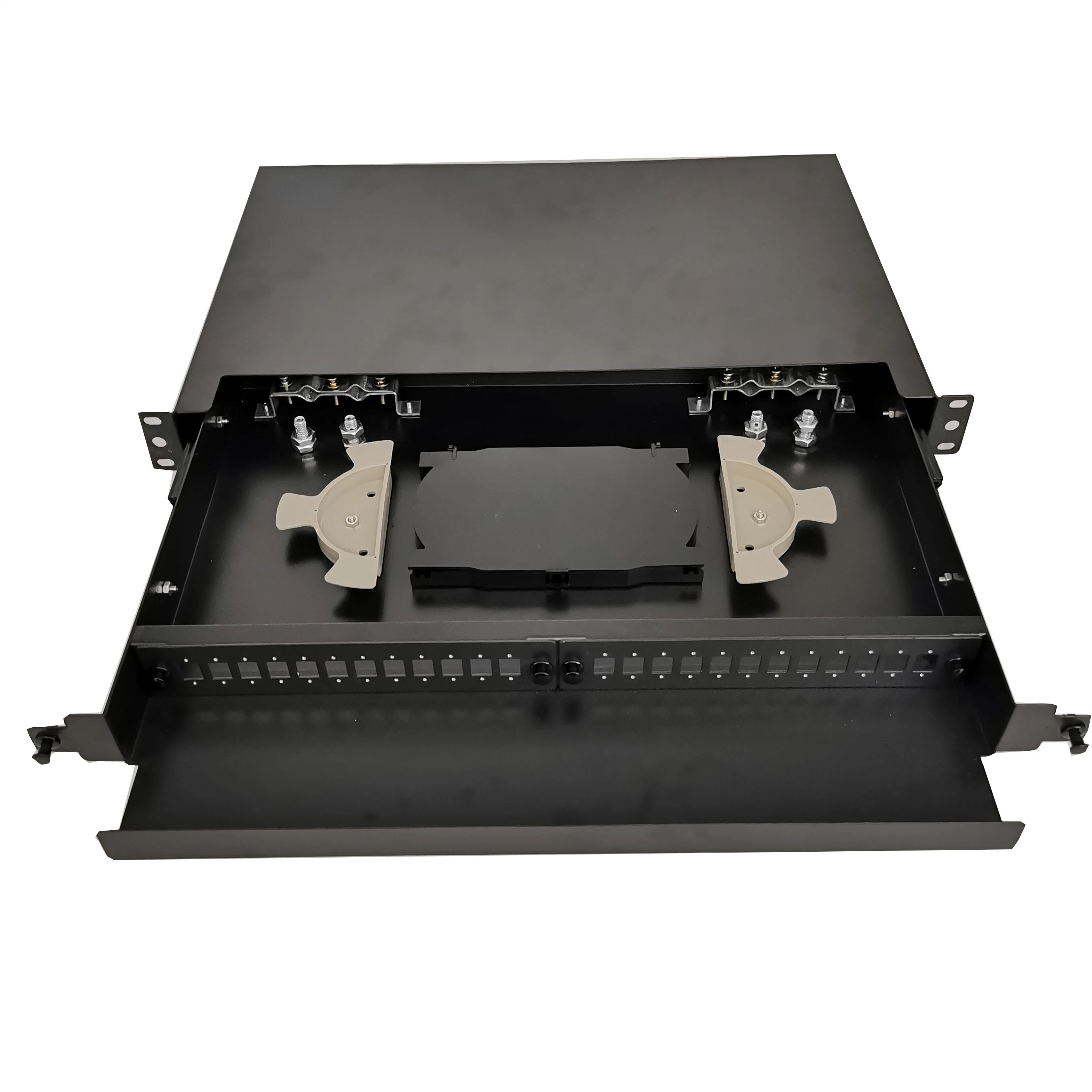 ODF Rack Mount 1.2mm Metal 24 48 96 Cores Outdoor Waterproof 1u 24 Ports Fiber Cabinet Fixed Type Terminal Box