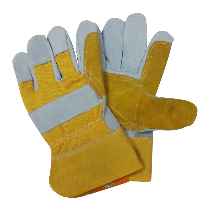 Cow Split Leather Gloves Construction Safety Work Glove Protective Gloves Industrial