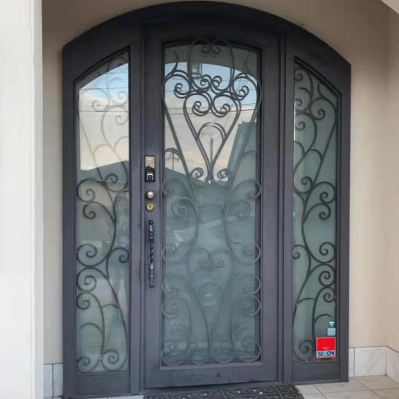 Chinese Supplier Customizes Metal French Double Wrought Iron Door Steel Door for Us Customer