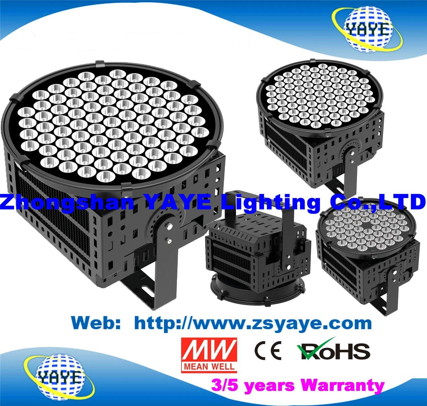 Yaye CE/RoHS 50/80/100W/120/150/200/300W/400/500/600W/1000/1500W UFO LED High Bay Industrial Factory Supplier Manufacturer Flood Light with 2/3/5 Years Warranty