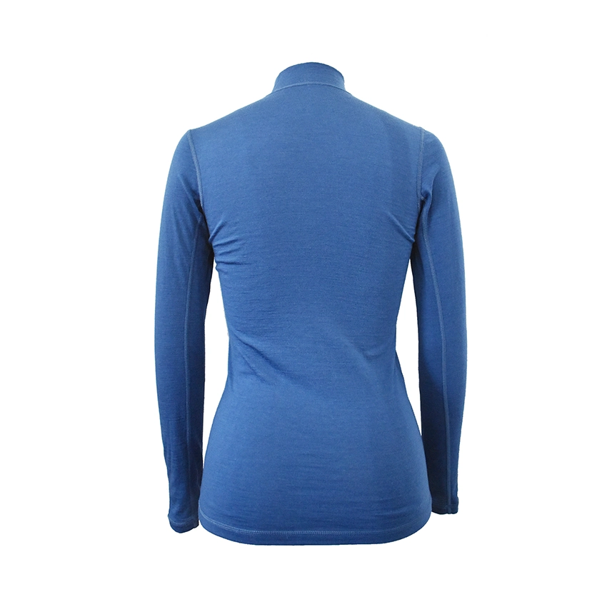 100% Meino Wool 1/4 Zip Long Sleeve Top for Ladies S