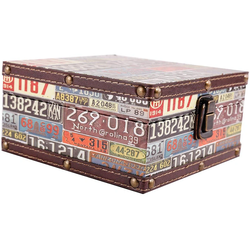 Decorative Wooden Boxes Vintage Square Jewelry Keepsake Storage Boxes for Gifts, Home Decorations