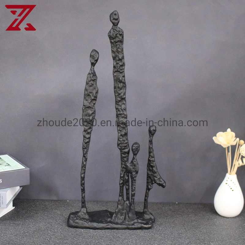 New Style Creative Black Cast Iron Human Ornament Vintage Home Decor Retro Metal Craft Decoration