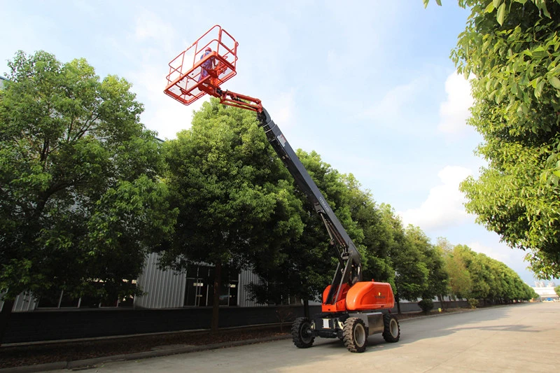 Gtbzz24D 24m altura de trabajo 300kg capacidad de neumáticos sólidos movibles Terrian Li-ion batería de energía de Cherry Picker/Man Lift/Telescopic Boom Lift