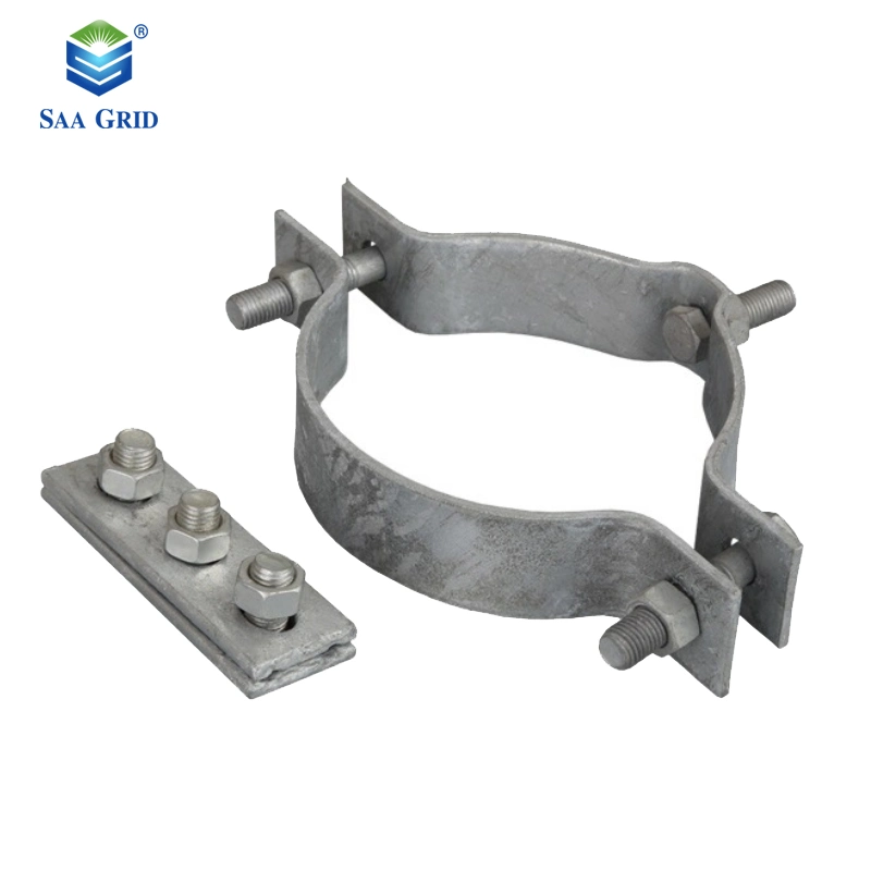 Heavy Light Duty Clamp Line Hardware Galvanized Mounting Adapter Fastening Pole Bracket Clamp