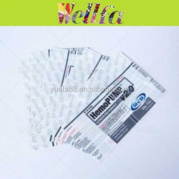 Etiketten Wasserflasche Etikett PVC Glas Kunststoff Wärme Soft Touch Beverage Printed Verpackung Verpackung Verpackung Aufkleber Haustier Schrumpfschlauch Custom