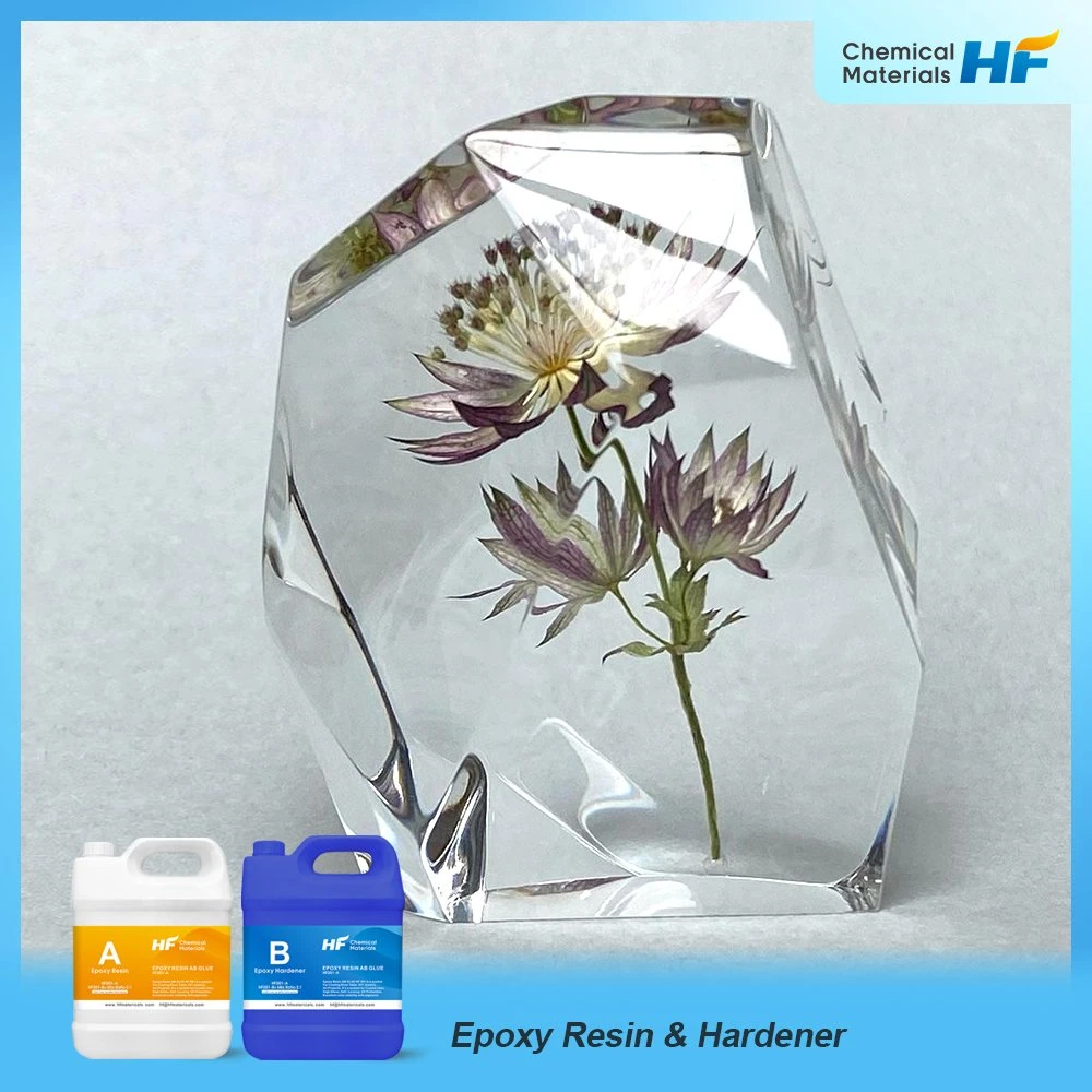 OEM fábrica Crystal Clear Ab adhesivo para Flower Crafts Super Fundición transparente para la fabricación de flores resina epoxi con endurecedor