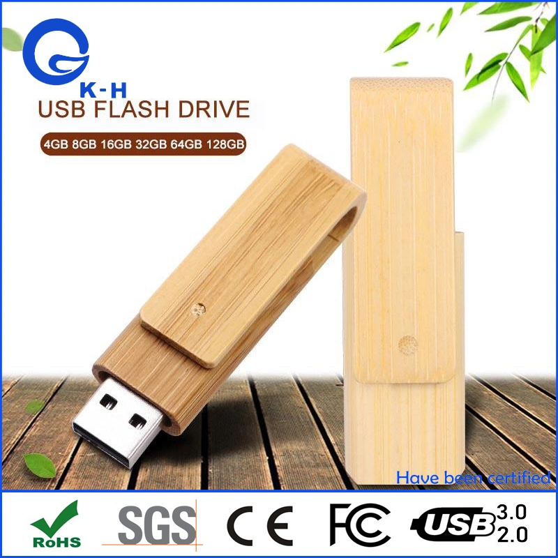 Disco de memória Flash USB Bamboo em madeira para Oferta Promocional de 16 GB 32 GB 64 GB