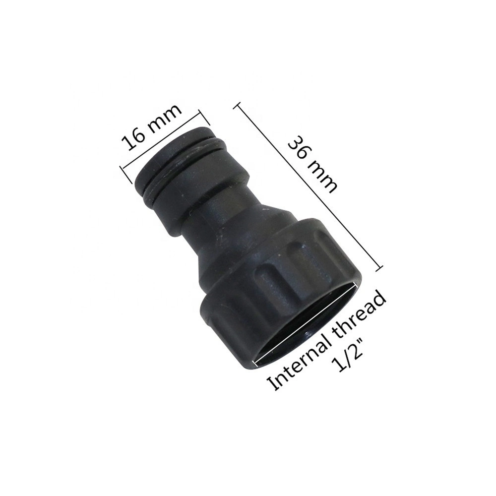 Plastic 1/2" Internal Thread to 16mm Garden Water Connector Irrigation Hose Repair Joint