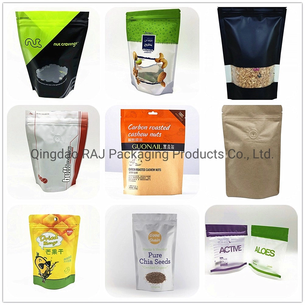 Alimentos Kraft papel plástico Poly Packaging stand up Shopping Mylar Fecho de correr Ziplock Zipper Gift arroz Embalagem vácuo Café Chá Bolsa de retorta de pão Mylar