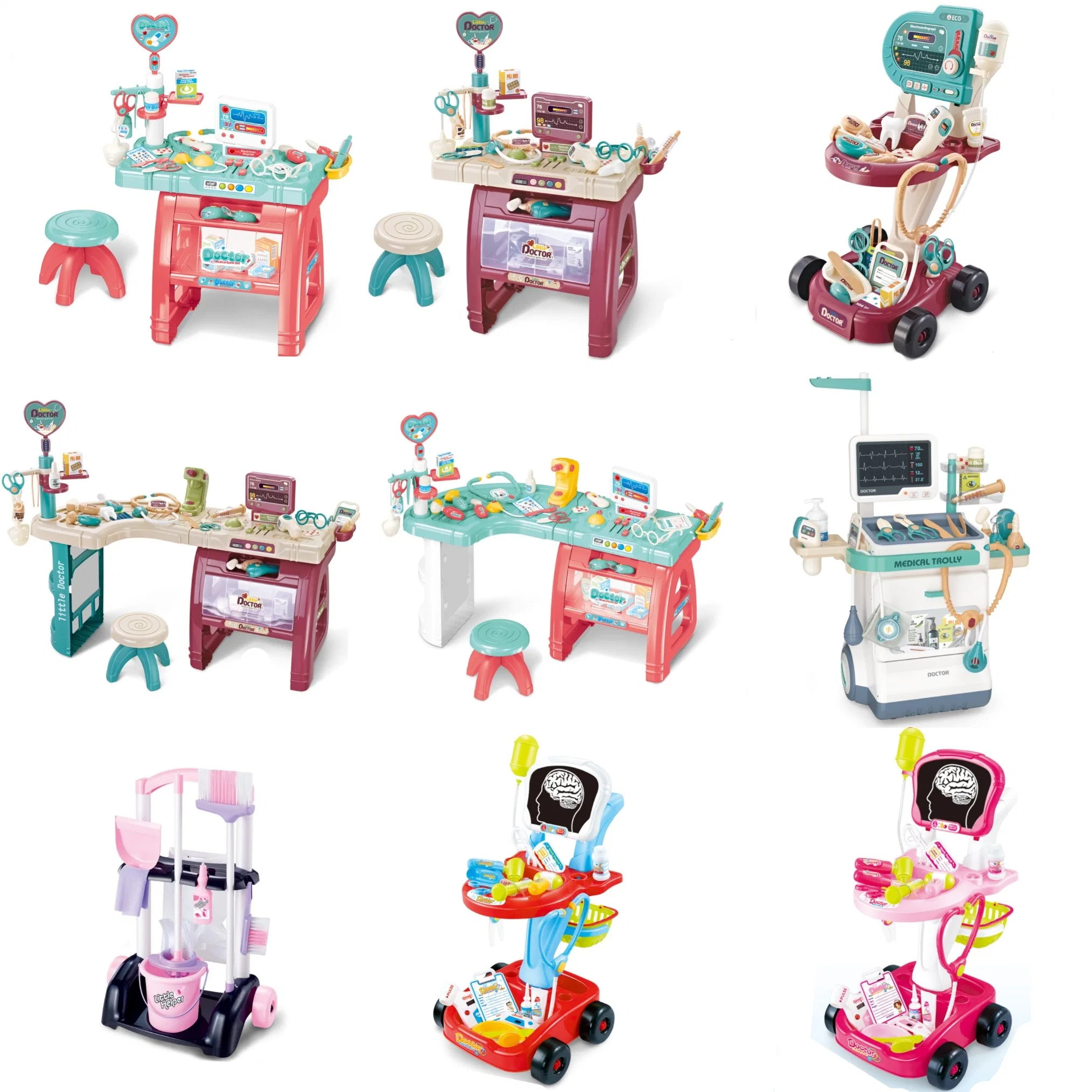 Dresser Play Sets with Light and Music Pretend Play Kitchen Doll Toy Plastic Children Kids Toy DIY Self-Assembling Factory Direct Sales Wholesale/Supplier Intellectua