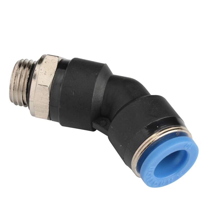 Xhnotion - Pneumatic Plastic Push to Connector Male 45 Elbow 1/4&prime; &prime; BSPP Thread Air Hose Push in Fitting